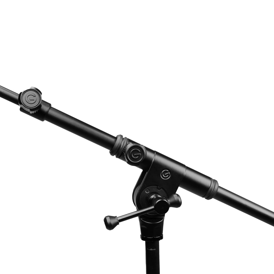 Gravity TMS 4232 B - Touring Series kort mikrofonStativ med sammenleggbar trefotsfot og 2-punkts justerbar teleskopboom, svart