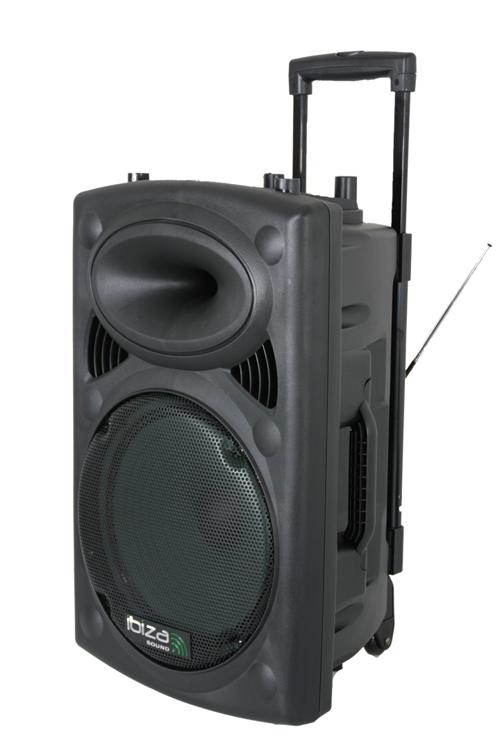 Ibiza bærbar høyttaler med 15" bass (svart, 800W)
