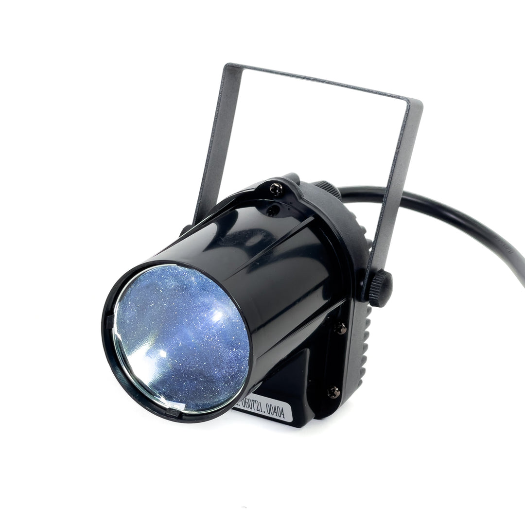 Batteridrevet diskokule m. LED (20 cm) & pinspot