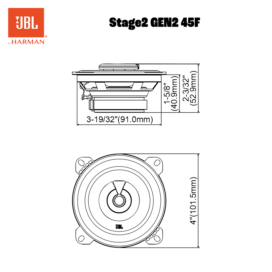 JBL Stage2 Gen2 45F 4" koaksiale bilhøyttalere