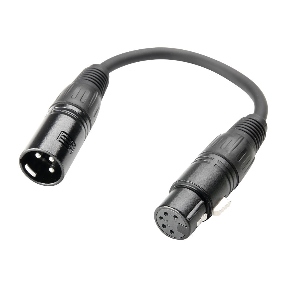 Adapterkabel DMX XLR hann 3 polet til XLR hunn 5 pol