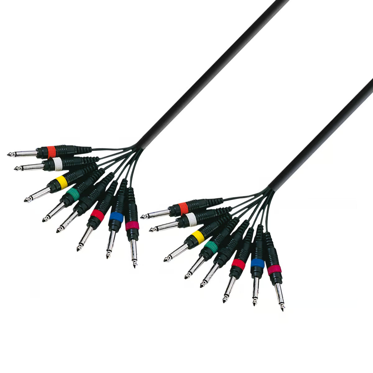 Multikabler 8 x 6.3 mm Jack mono til 8 x 6.3 mm Jack mono (5m)