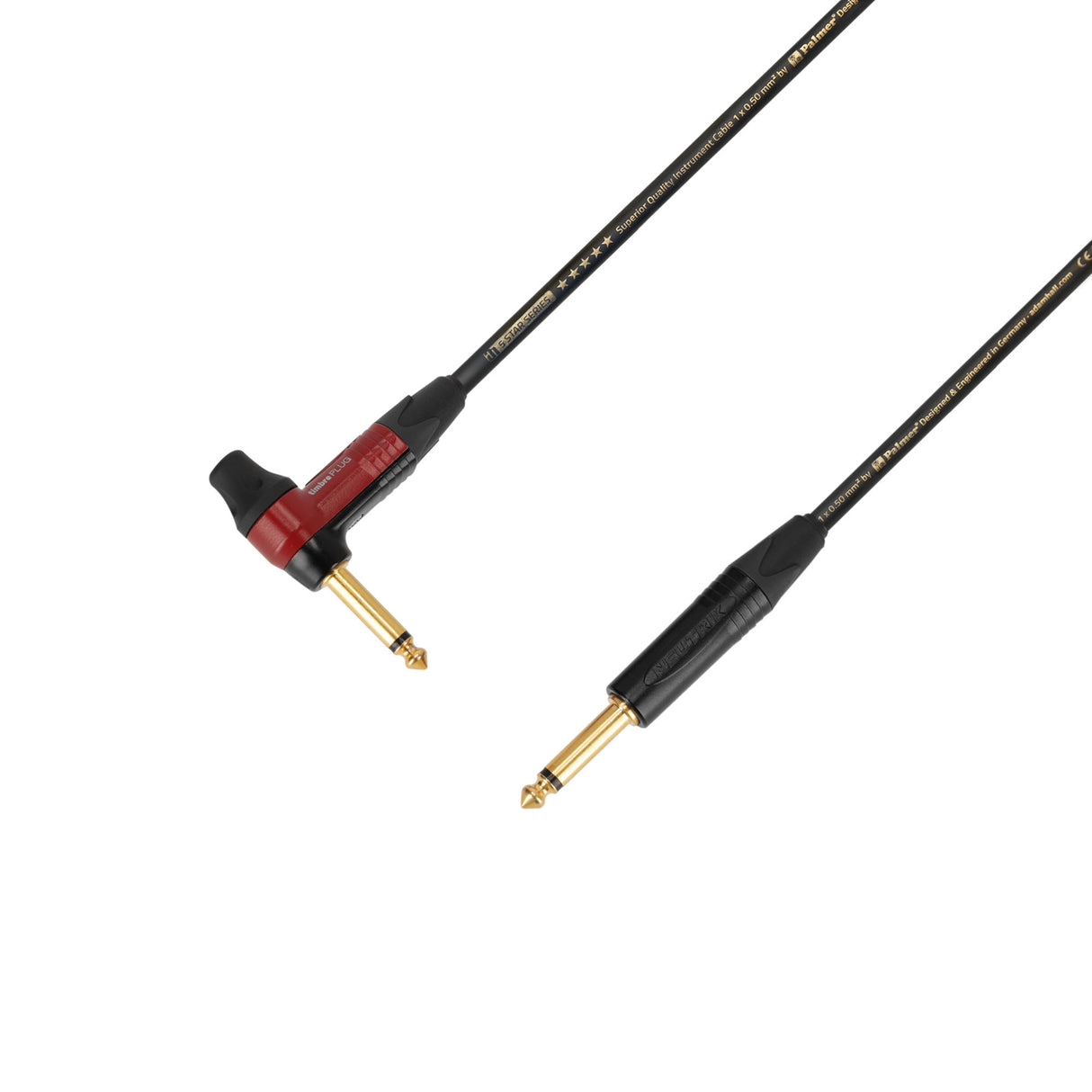 Adam Hall Cables 5 STAR IPR 0900 PALMER®-KABEL TIMBRE - Instrumentkabel | Palmer® & Neutrik timbrePLUG® vinklet jack til jack TS | 9 m