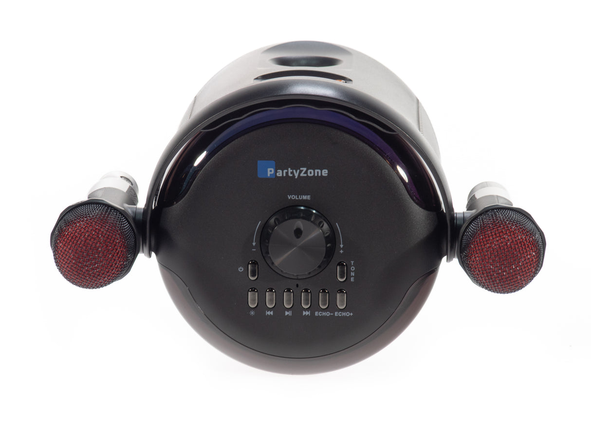 PartyZone Karaoke Set med 2 Mikrofoner (Svart)