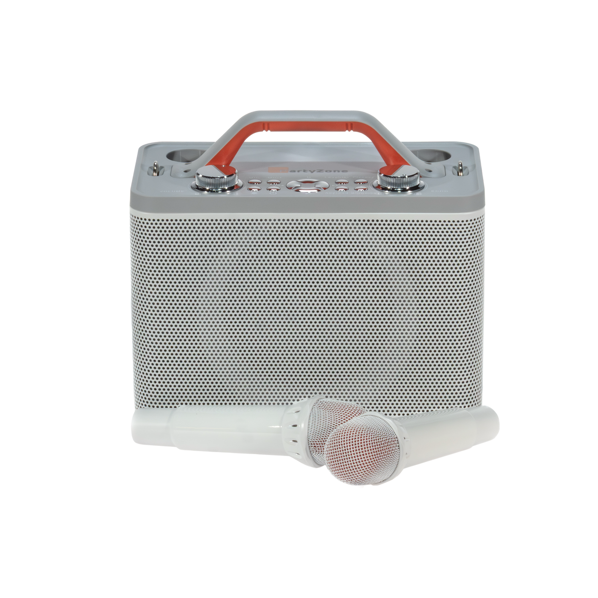 Karaoke-høyttaler med 2 mikrofoner (Hvit)