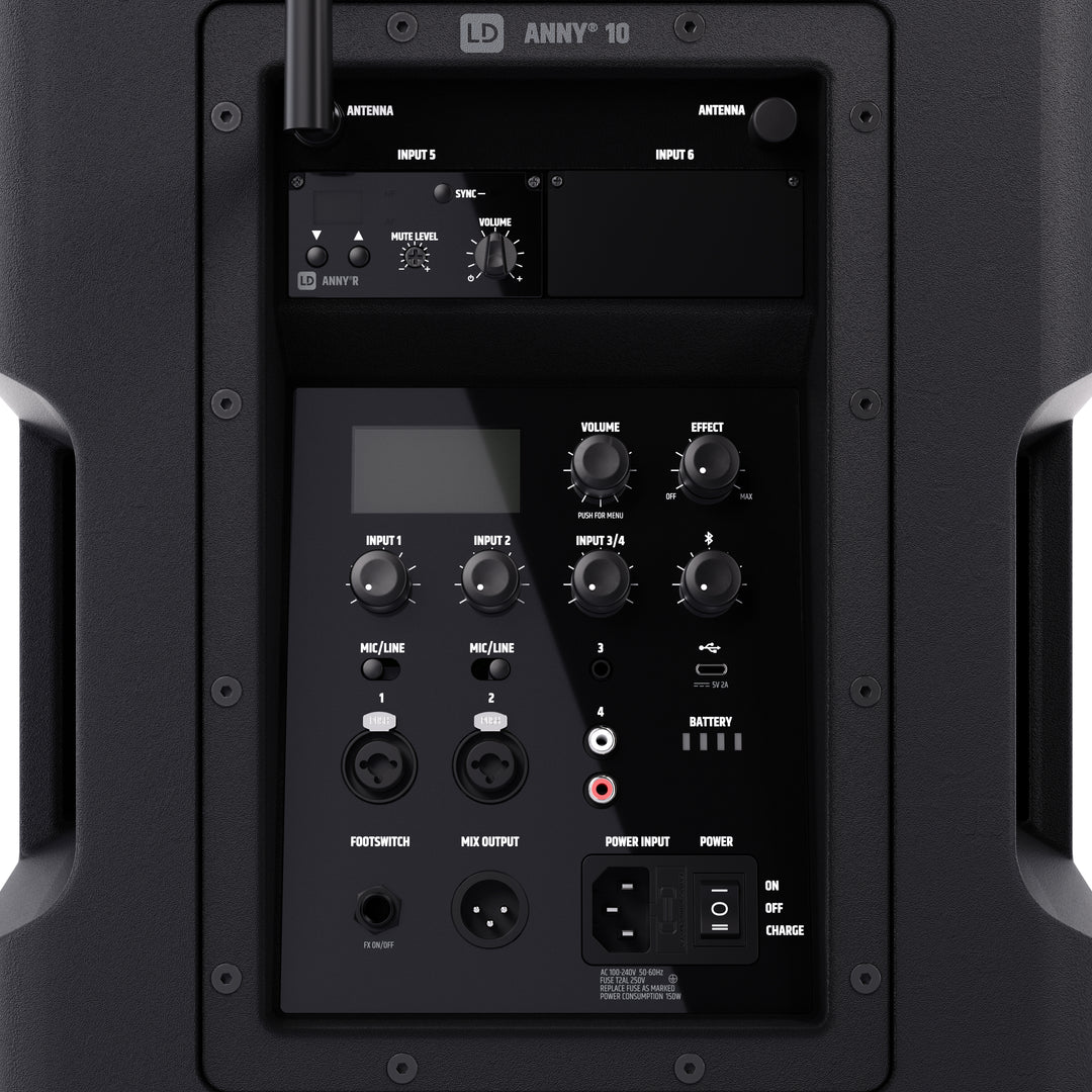 LD Systems ANNY® 10 HHD B5 - 10" bærbart batteridrevet Bluetooth® PA-system med mixer og 1x trådløs håndholdt mikrofon