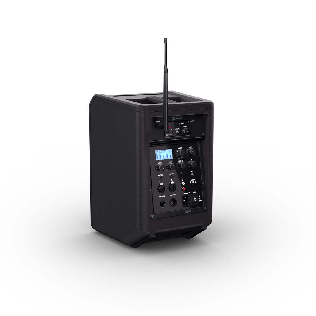 LD Systems ANNY® 8 BPH B5 - Bærbar batteridrevet Bluetooth® PA-høyttaler med mikser og 1x headsetmikrofon (inkl. bodypack), Stage Black