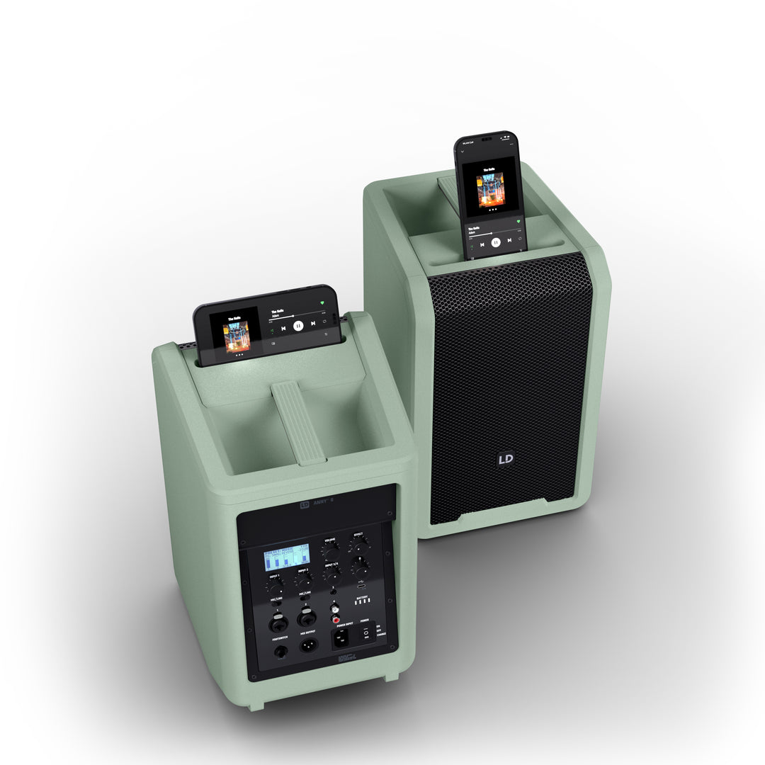LD Systems ANNY® 8 GN - Bærbar batteridrevet Bluetooth® PA-høyttaler med mikser, Adventure Green