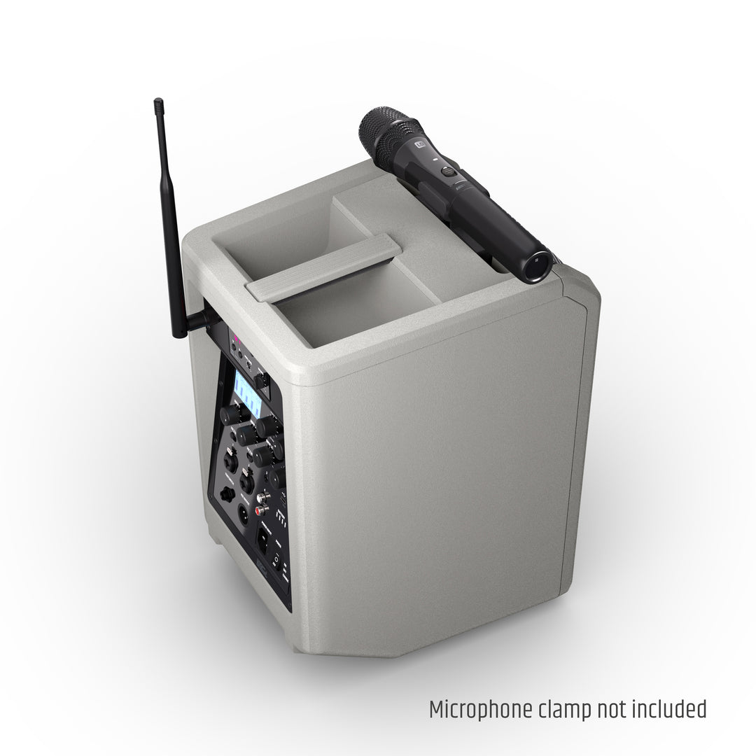 LD Systems ANNY® 8 HHD B8 G - Bærbar batteridrevet Bluetooth® PA-høyttaler med mikser og 1 trådløs håndholdt mikrofon, Urban Grey