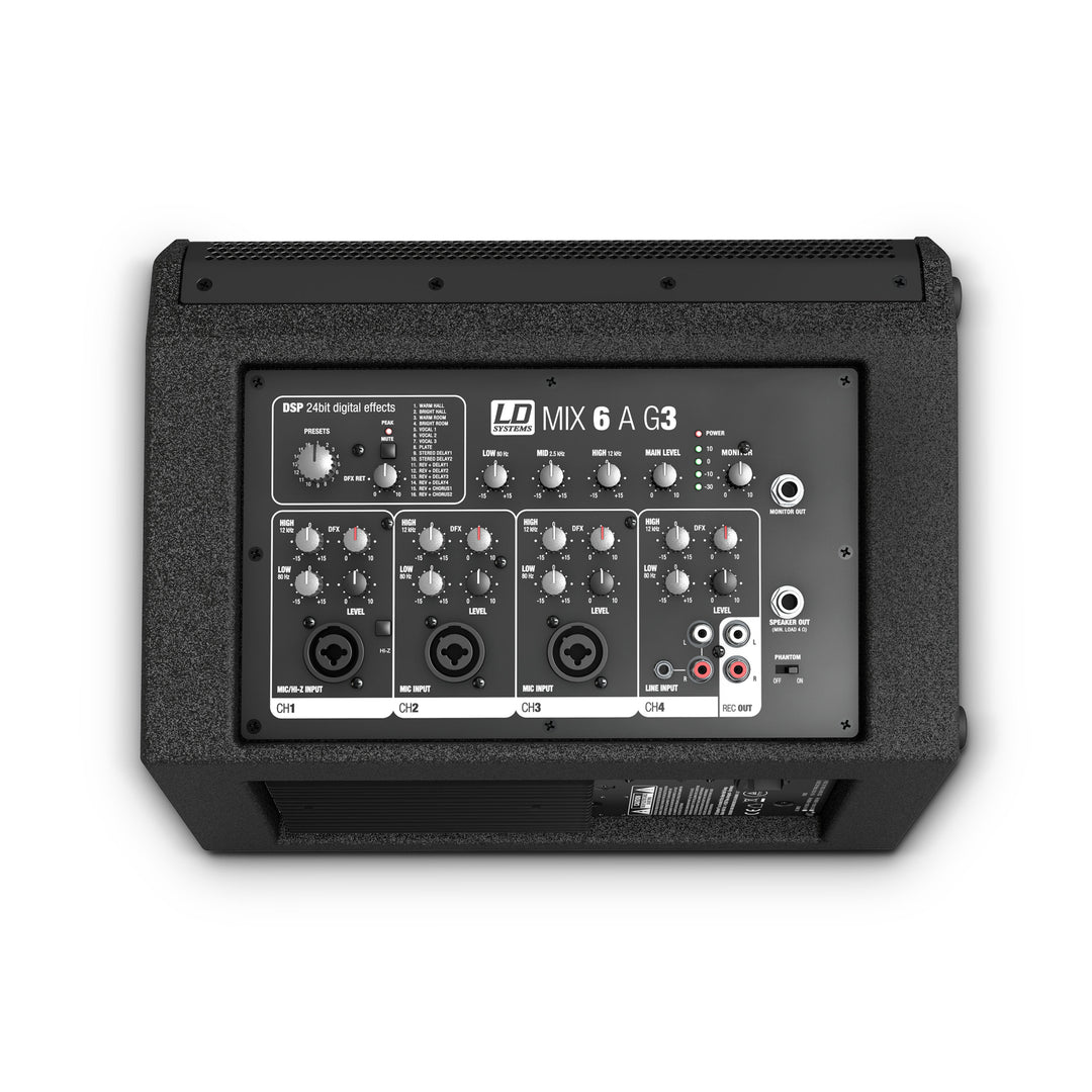 LD Systems MIX 6 A G3 - Aktiv 2-veis høyttaler med integrert 4-kanals mikser