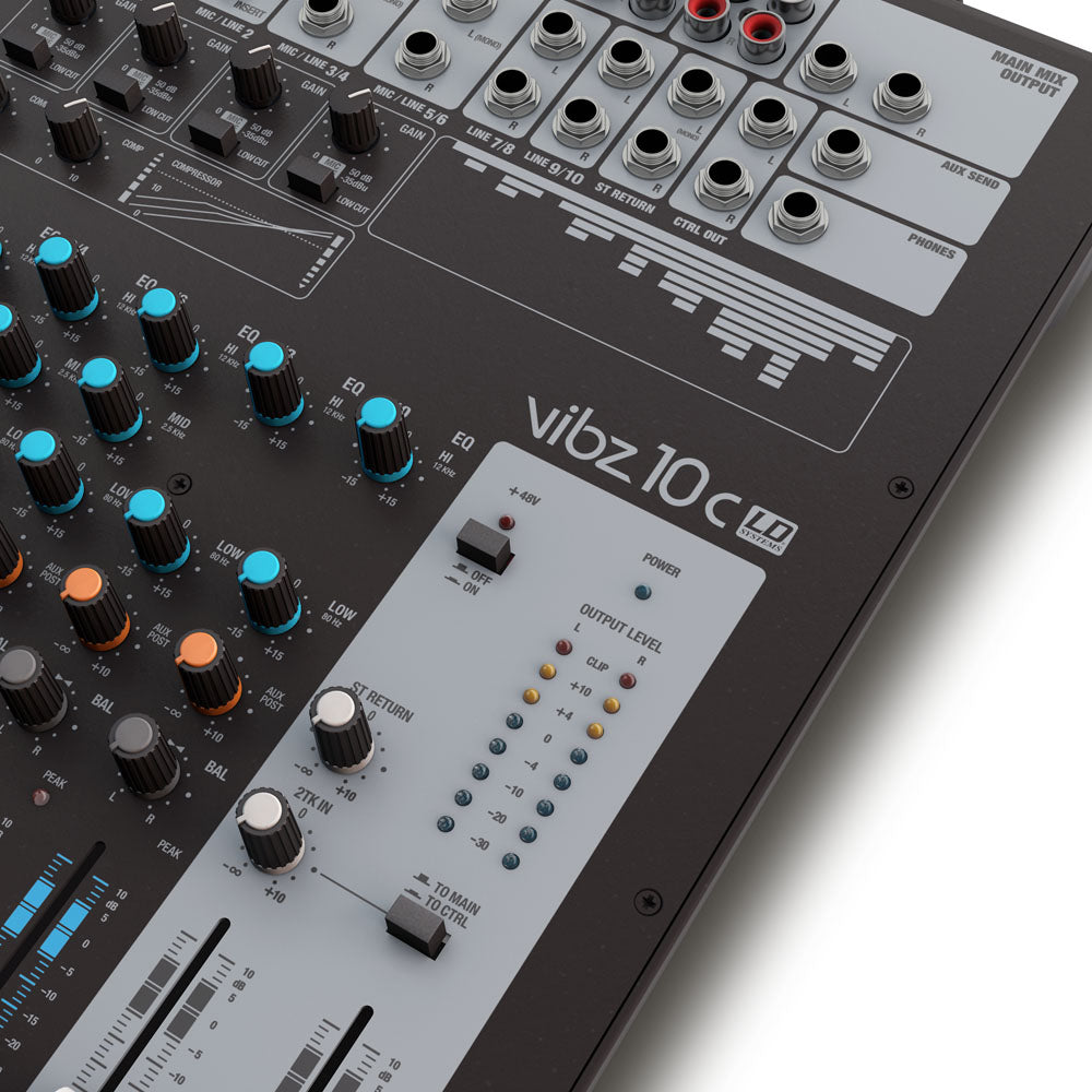 LD Systems VIBZ 10 C – 10-kanals mixerpult med kompressor