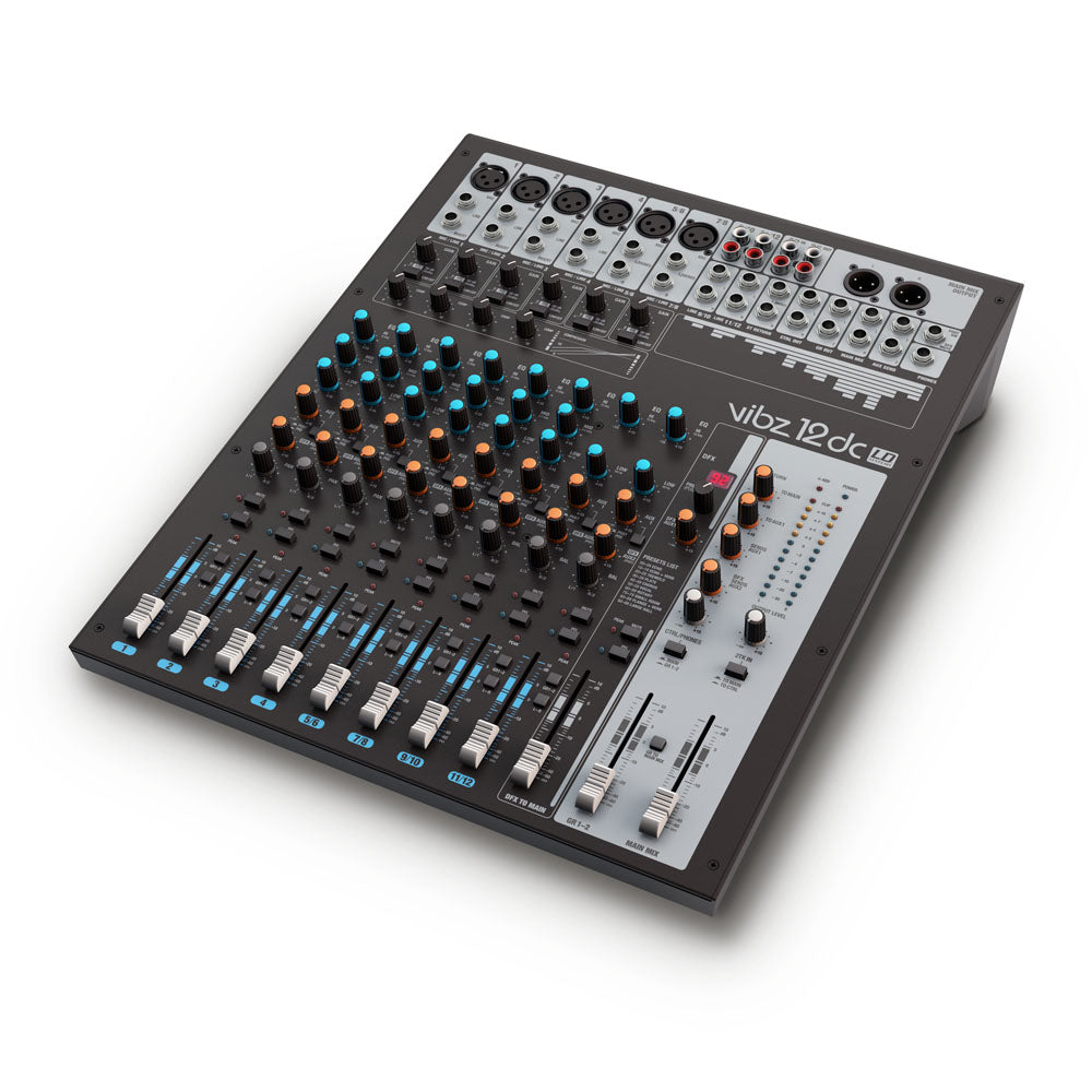 LD Systems VIBZ 12 DC - 12-kanals mixerpult med DFX og kompressor