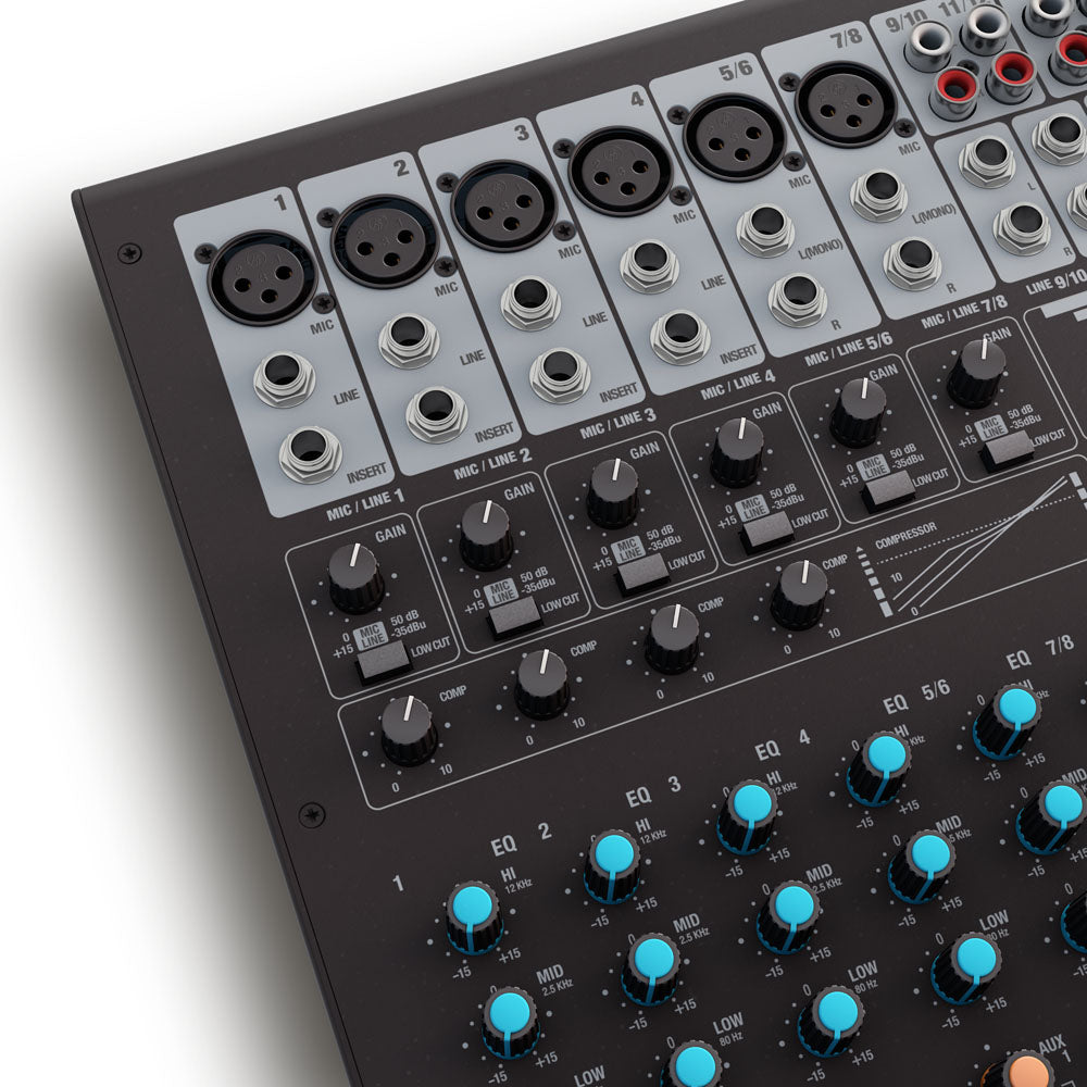 LD Systems VIBZ 12 DC - 12-kanals mixerpult med DFX og kompressor