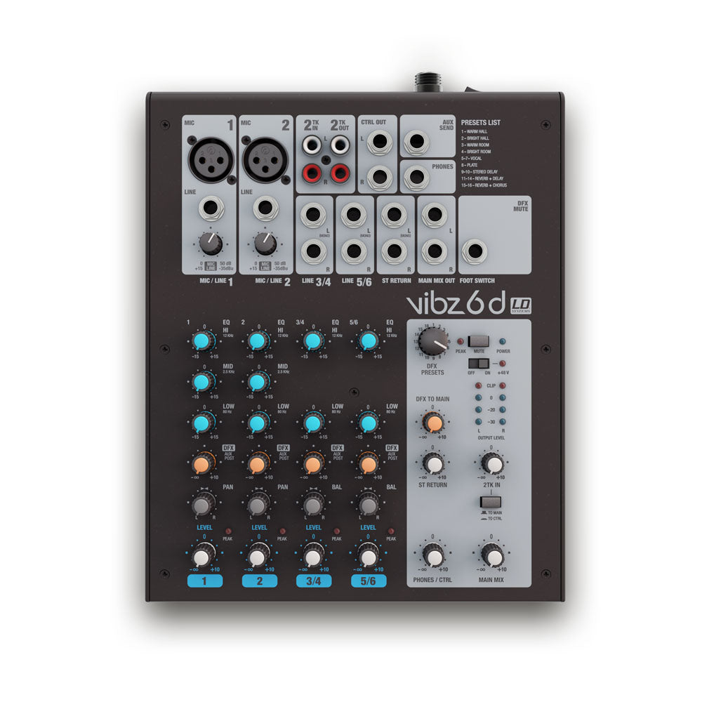 LD Systems VIBZ 6 D - 6-kanals mixerpult med DFX