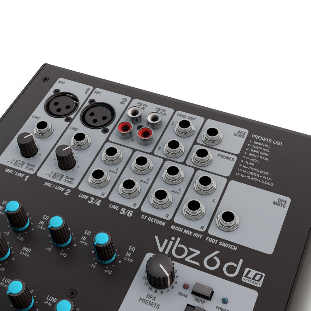 LD Systems VIBZ 6 D - 6-kanals mixerpult med DFX