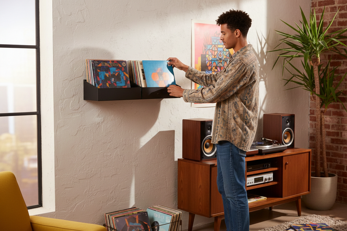 Studio 57 Vinyl Vegghylle Large (svart)