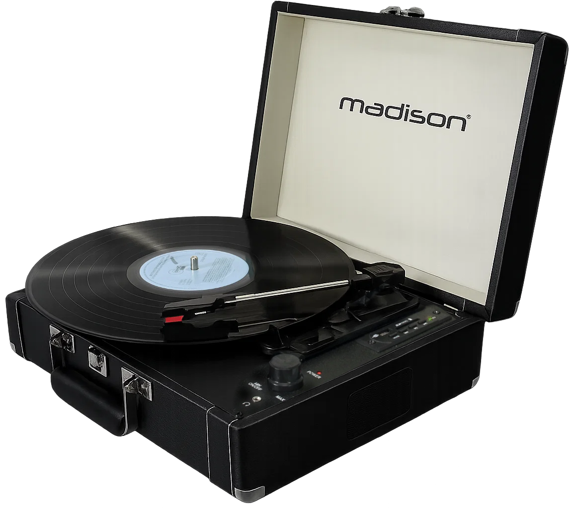 Madison Vintage Platespiller m. Bluetooth (Svart)