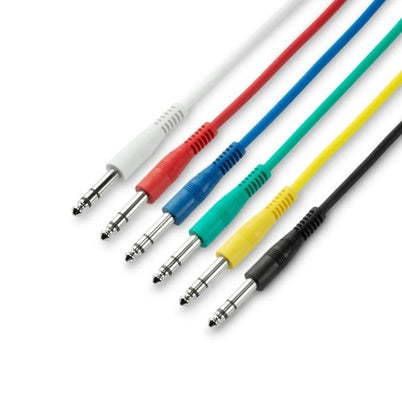 3-stjerners 6,3 mm Jack Patch-kabler 6-pakning (120 cm)
