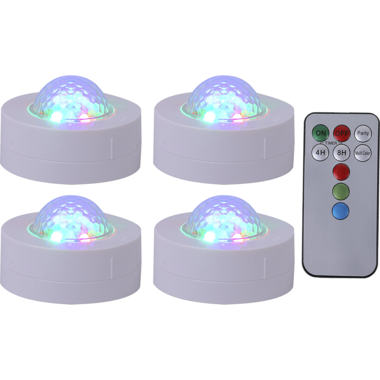 Mini astroeffekt med batteri (4-pak)
