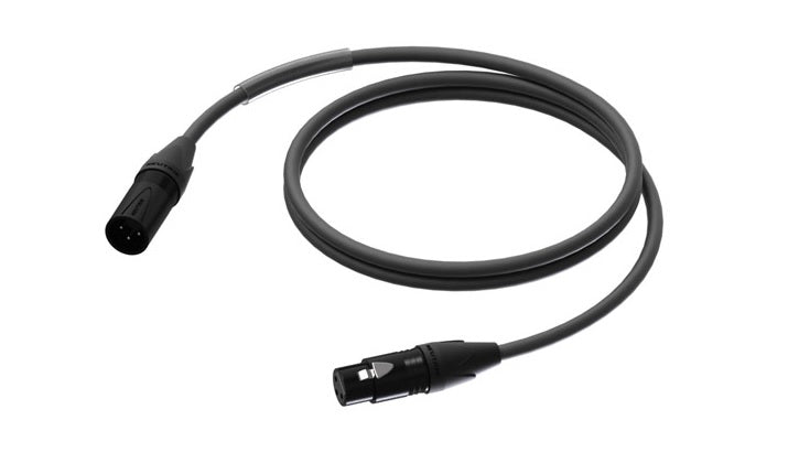 ProCab DMX/AES XLR hann > XLR hunn m/svart Neutrik - 1,5 m (PRD953-1,5)