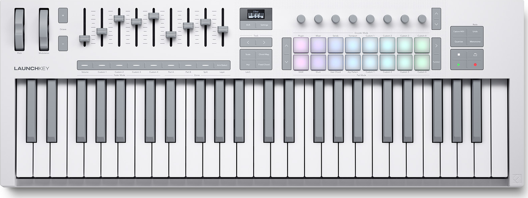 Novation Launchkey 49 MK4 MIDI-tastatur (Hvit)