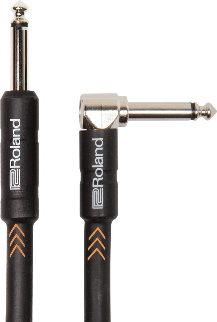 Roland "Nikkel" Instrumentkabel 6.3mm Jack mono til 6.3mm Angle Jack mono