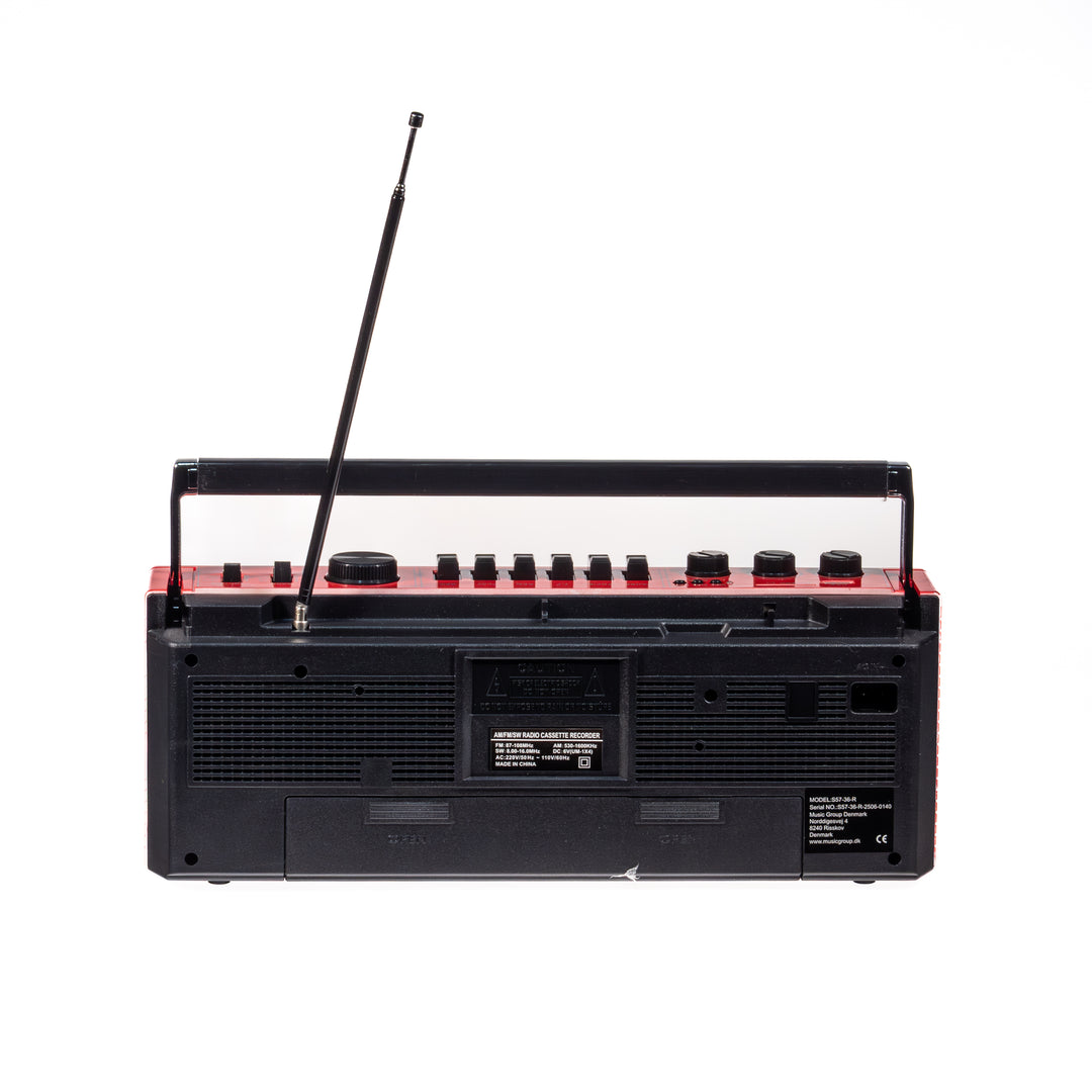 Studio 57 - Kassettspiller m. FM & Bluetooth, Rød