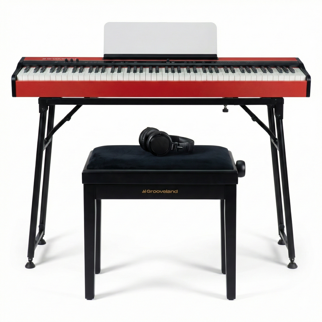 Grooveland FP80 El Piano (Rød) Komplet Bundle