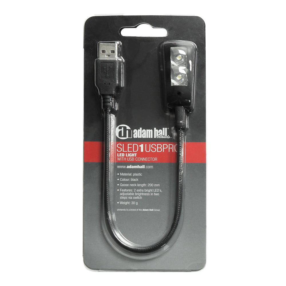 Adam Hall Stands SLED 1 USB PRO - USB-svanehalslampe med 2 LED-er