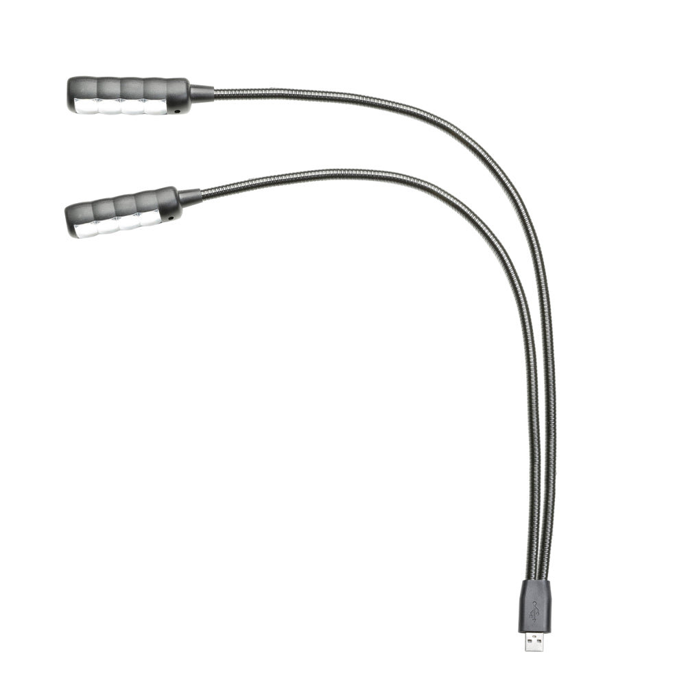 Adam Hall Stands SLED 2 ULTRA USB - LED-lampe med dobbel svanehals og USB-plugg