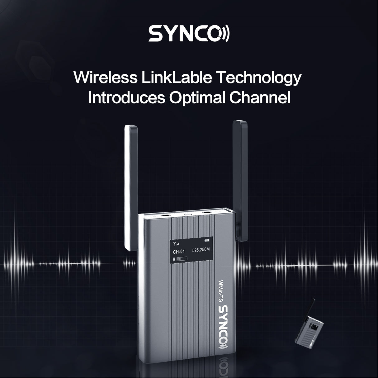 Synco trådløst mikrofonsæt 1 TX / 1 RX UHF 525 MHz-539.7 MHz
