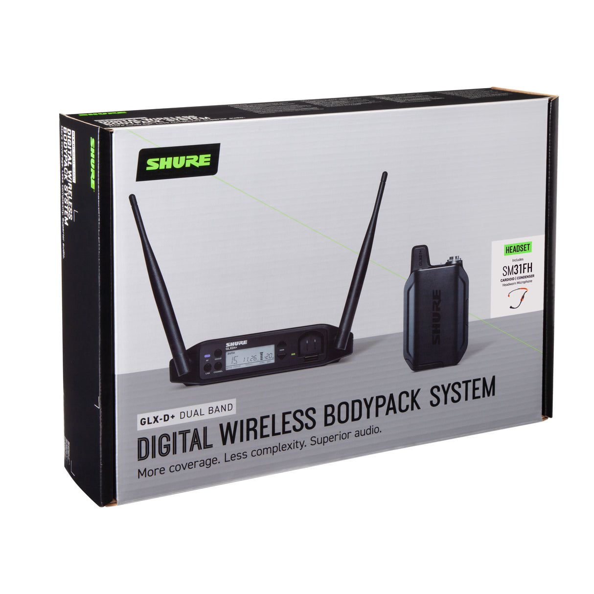 Shure GLXD14+ SM31 trådløst hodesett (2,4 + 5,8 GHz)