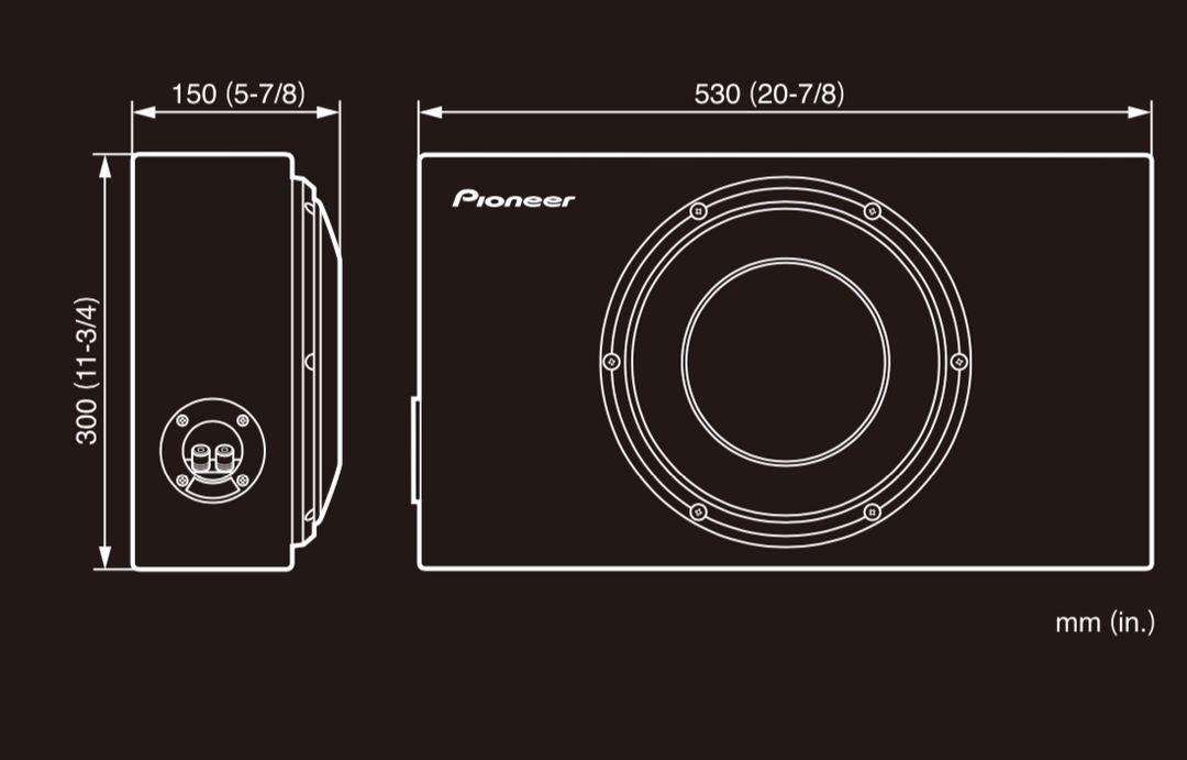 Pioneer TS-D10LB Slimline Subwoofer