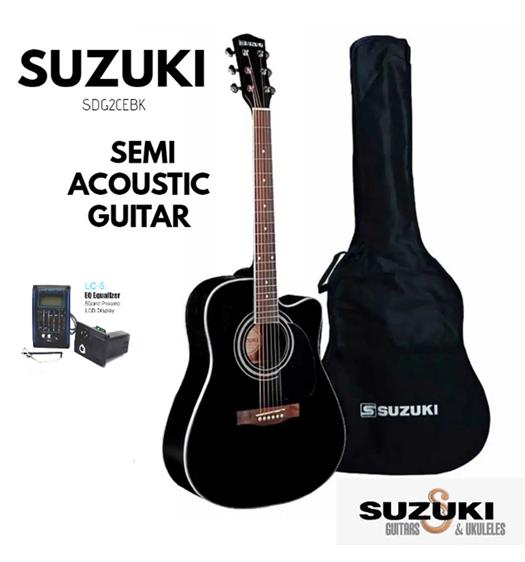 Suzuki Western Gitarer i svart - EQ SDG-2CE