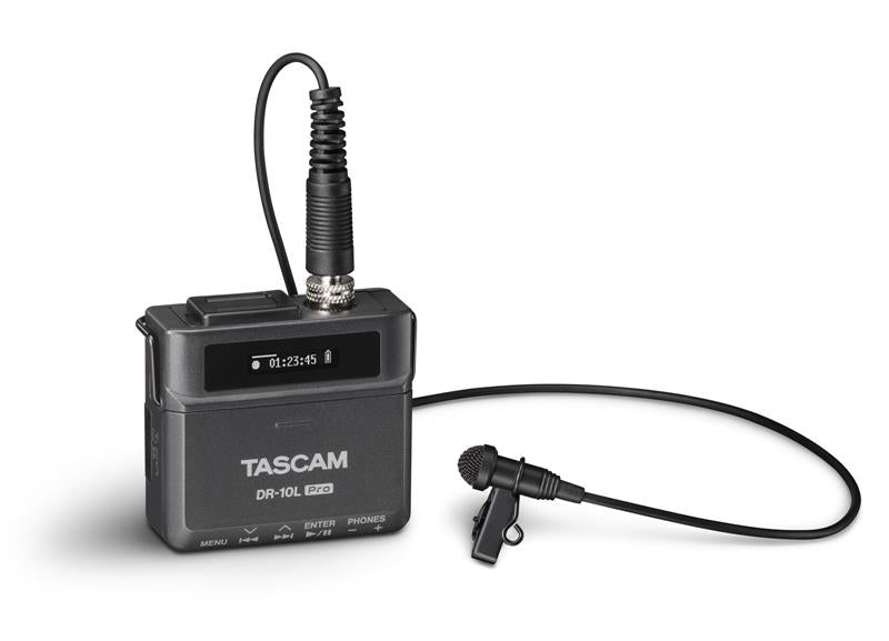 Tascam DR-10L Pro-opptaker med lavaliermikrofon, svart