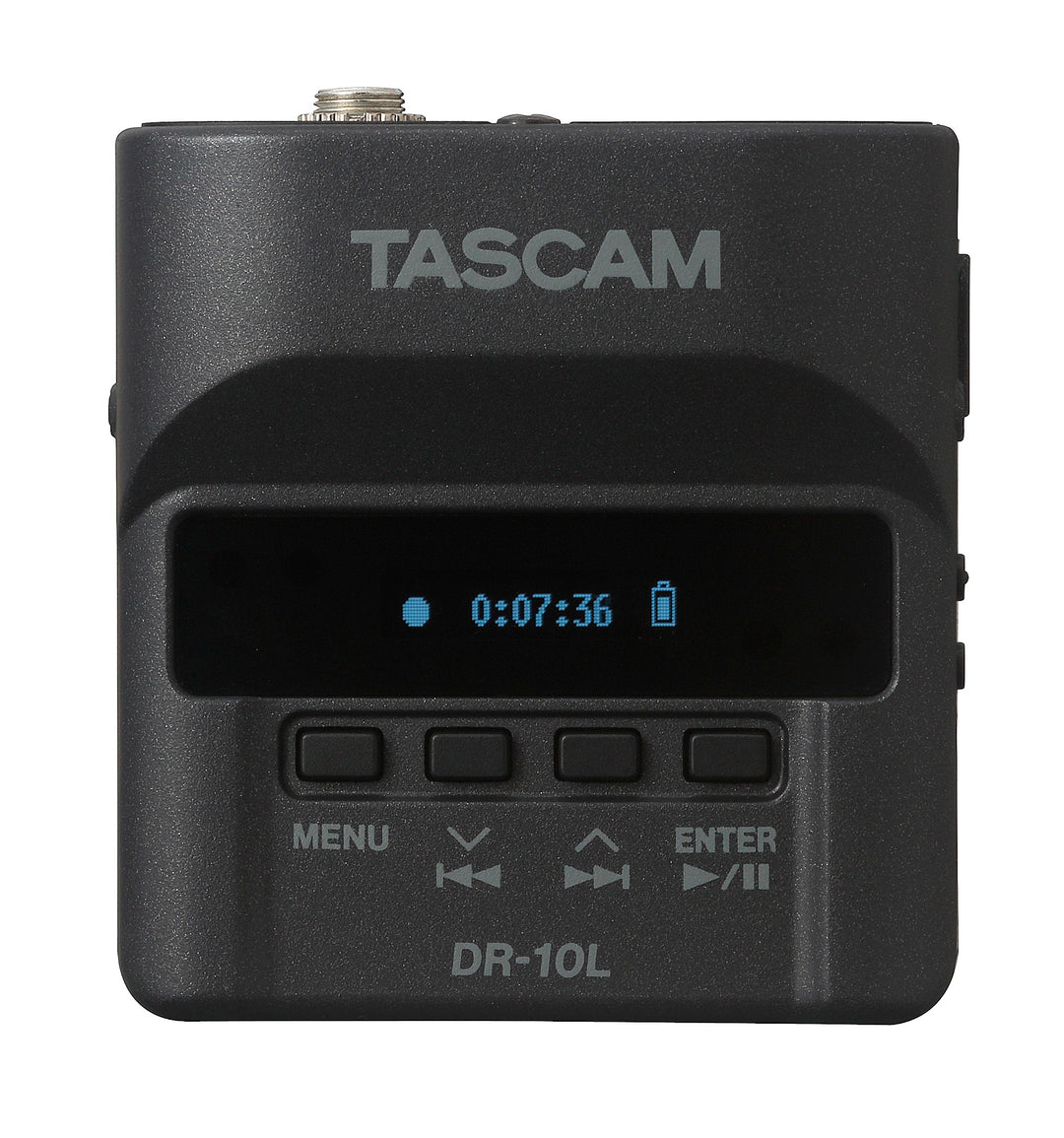 Tascam DR-10L opptaker med lavaliermikrofon, hvit