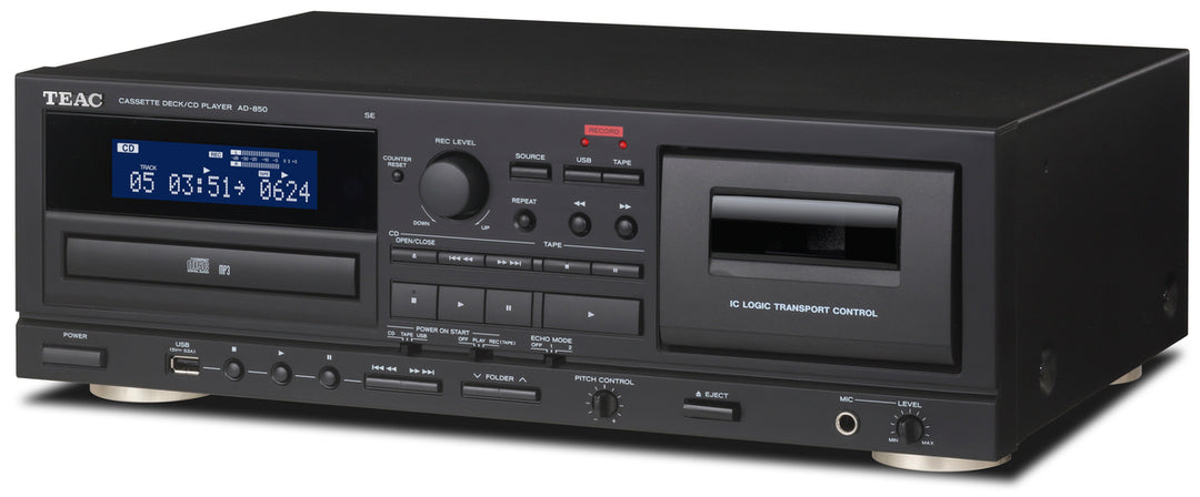 TEAC AD-850-SE CD- og kassettspiller med USB (svart)