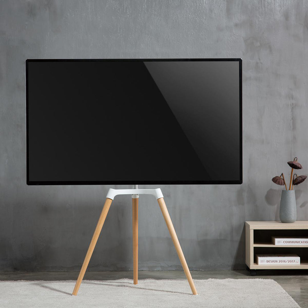 TV gulvstativ (hvit, bøk, 50-65")