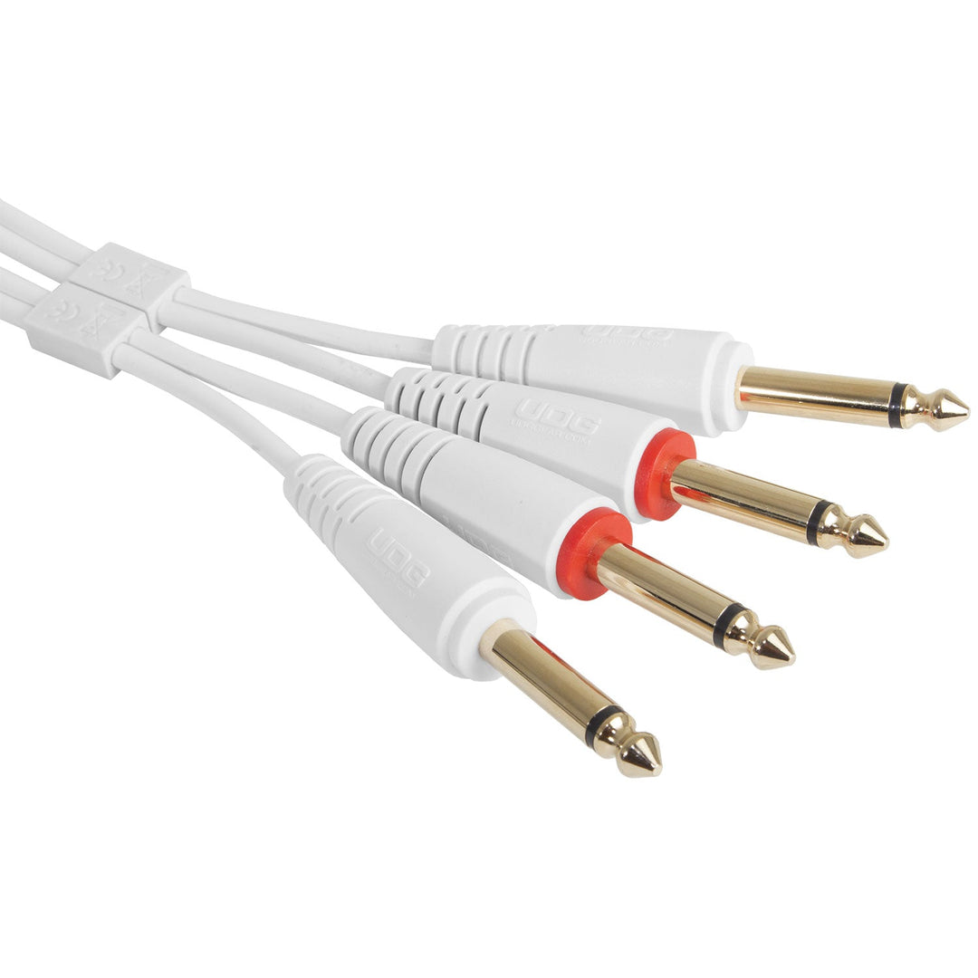 UDG Ultimate Audio Cable Set 1/4'' Jack-1/4'' Jack hvit rett 1,5m