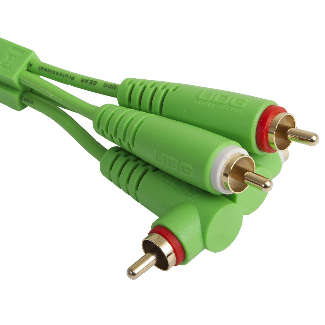 UDG Ultimate Audio-kabelsett RCA Rett-RCA Vinklet Grønn 3m