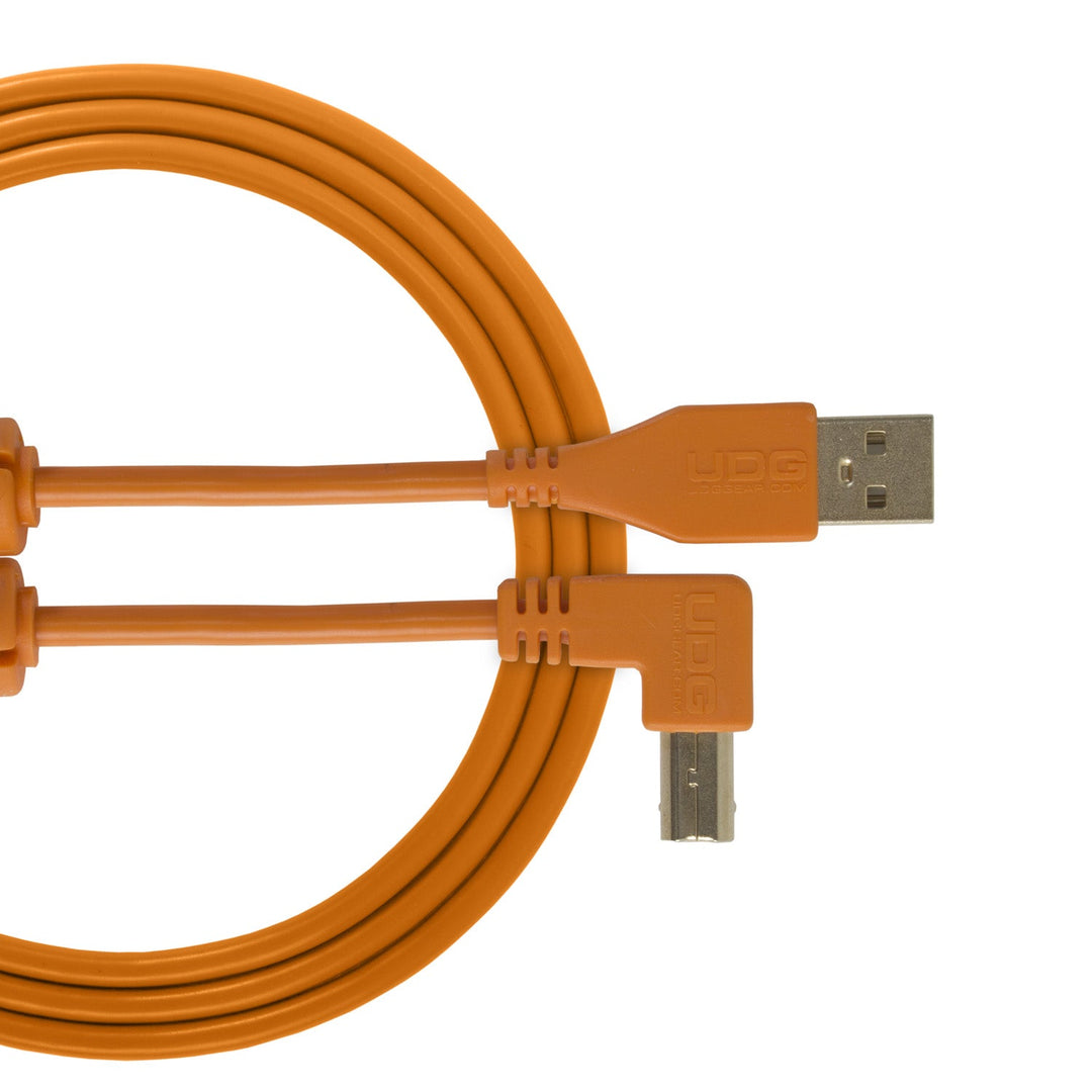 UDG Ultimate Audio-kabel USB 2.0 A-B Oransje Vinklet 3m