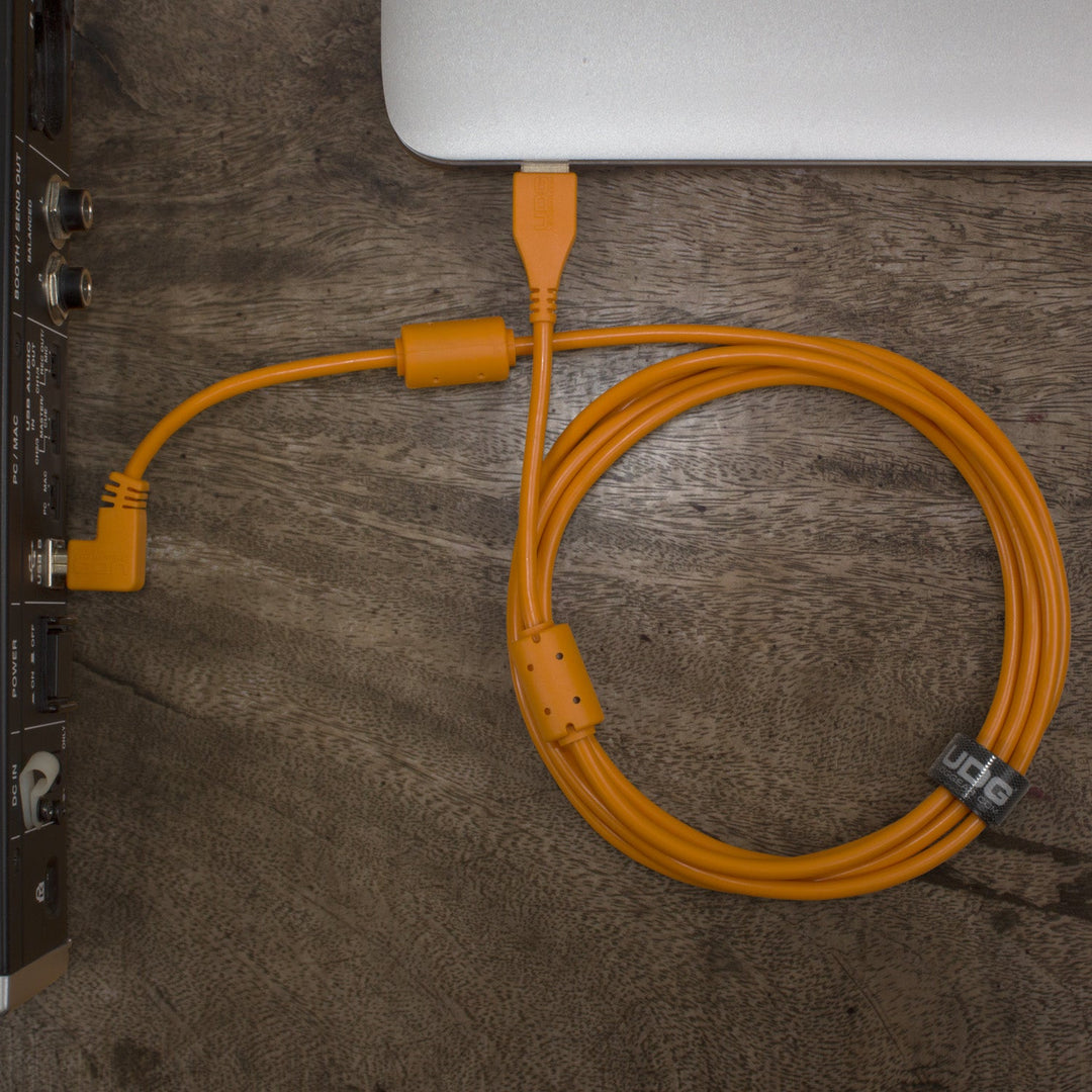 UDG Ultimate Audio-kabel USB 2.0 A-B Oransje Vinklet 1m