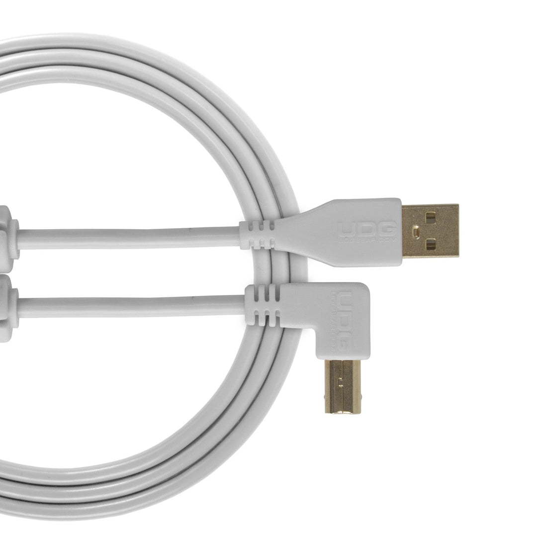 UDG Ultimate Audio-kabel USB 2.0 A-B Hvit Vinklet 3m