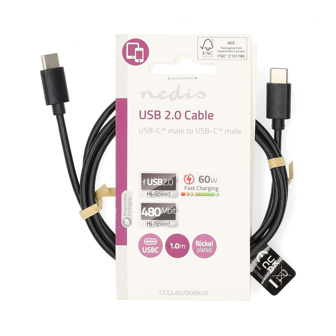 USB-C til USB-C-kabel (2 meter)