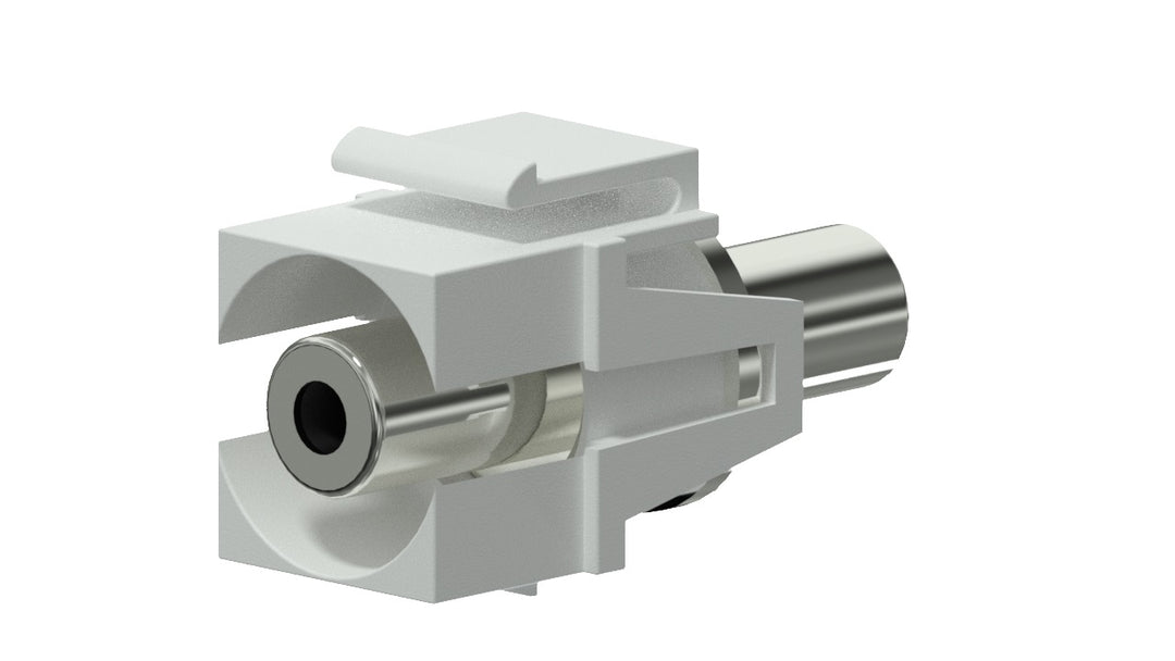 Keystone-adapter 3,5 mm minijack til minijack, hvit