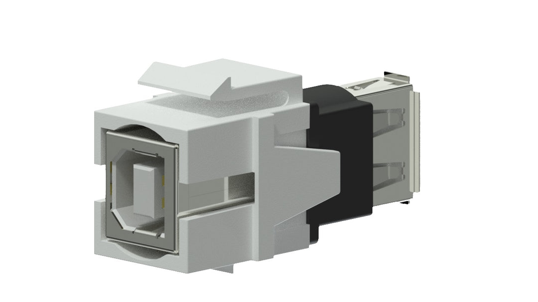 Keystone-adapter usb 2.0a til usb 2.0b, Hvit