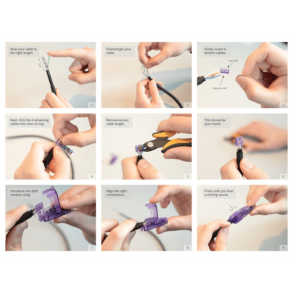 ProCab CAT6A RJ45 modulærkontakt, uskjermet