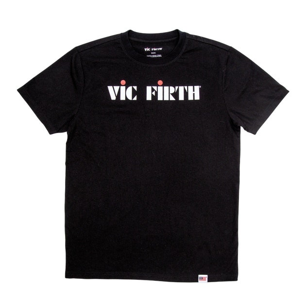 Vic Firth klassisk logo svart T-skjorte - Large