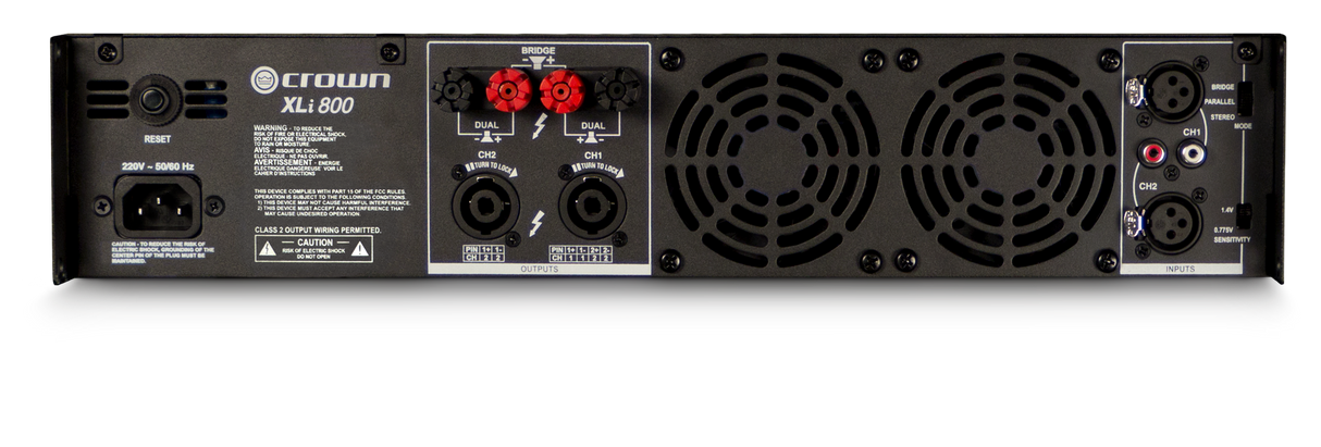Crown XLi800 effektforsterker (2x200W, 8 Ohm)