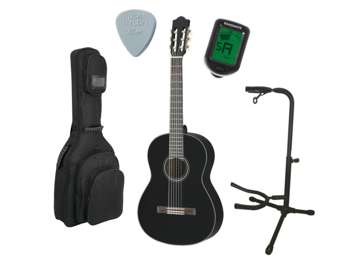 Yamaha C40 klassisk spansk gitar startsett (svart)